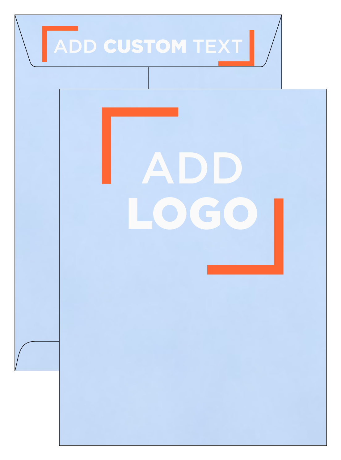 Baby Blue 32lb 9 x 12 Open End Envelopes with Peel & Seal