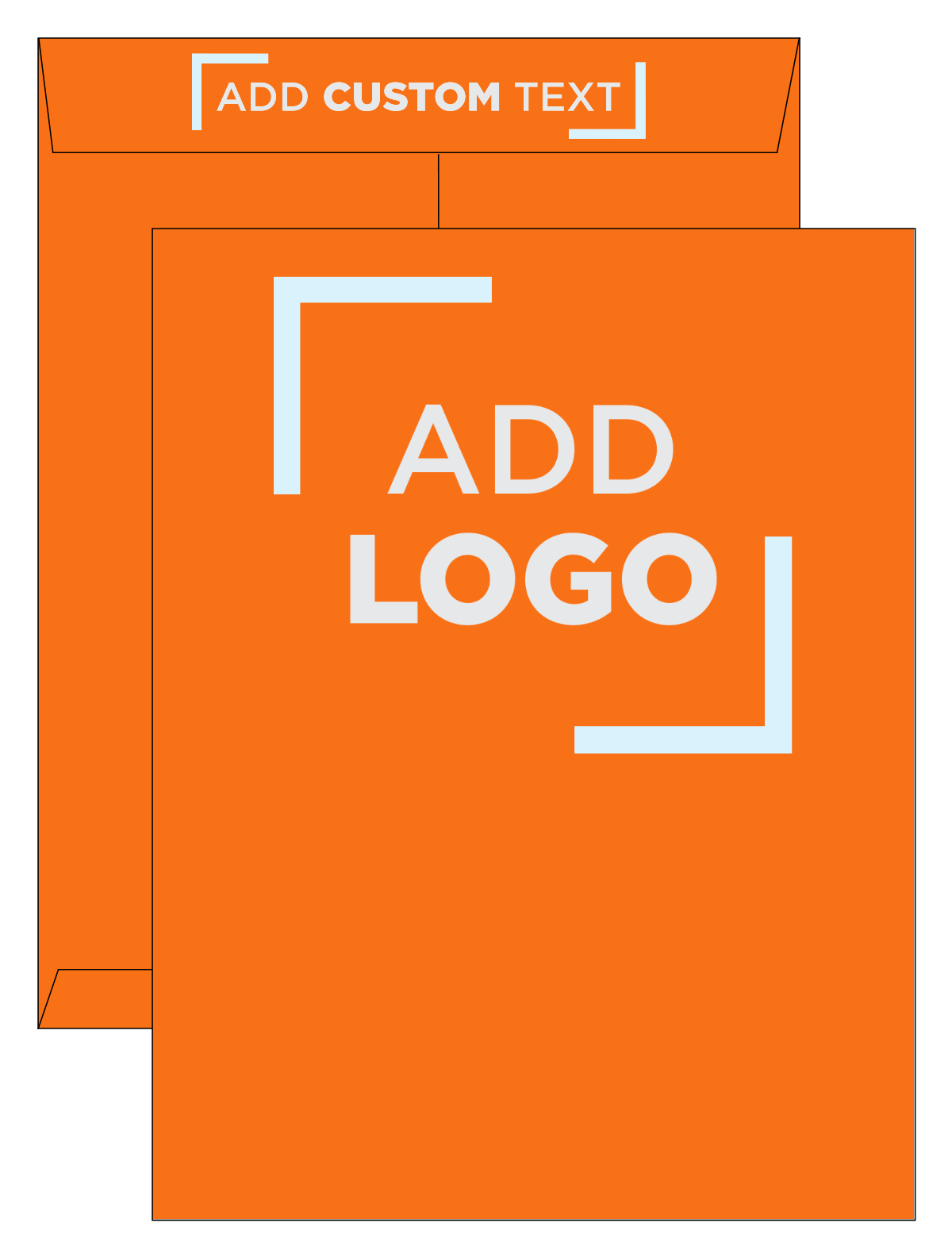 Mandarin Orange 32lb 10 x 13 Open End Envelopes with Peel & Seal