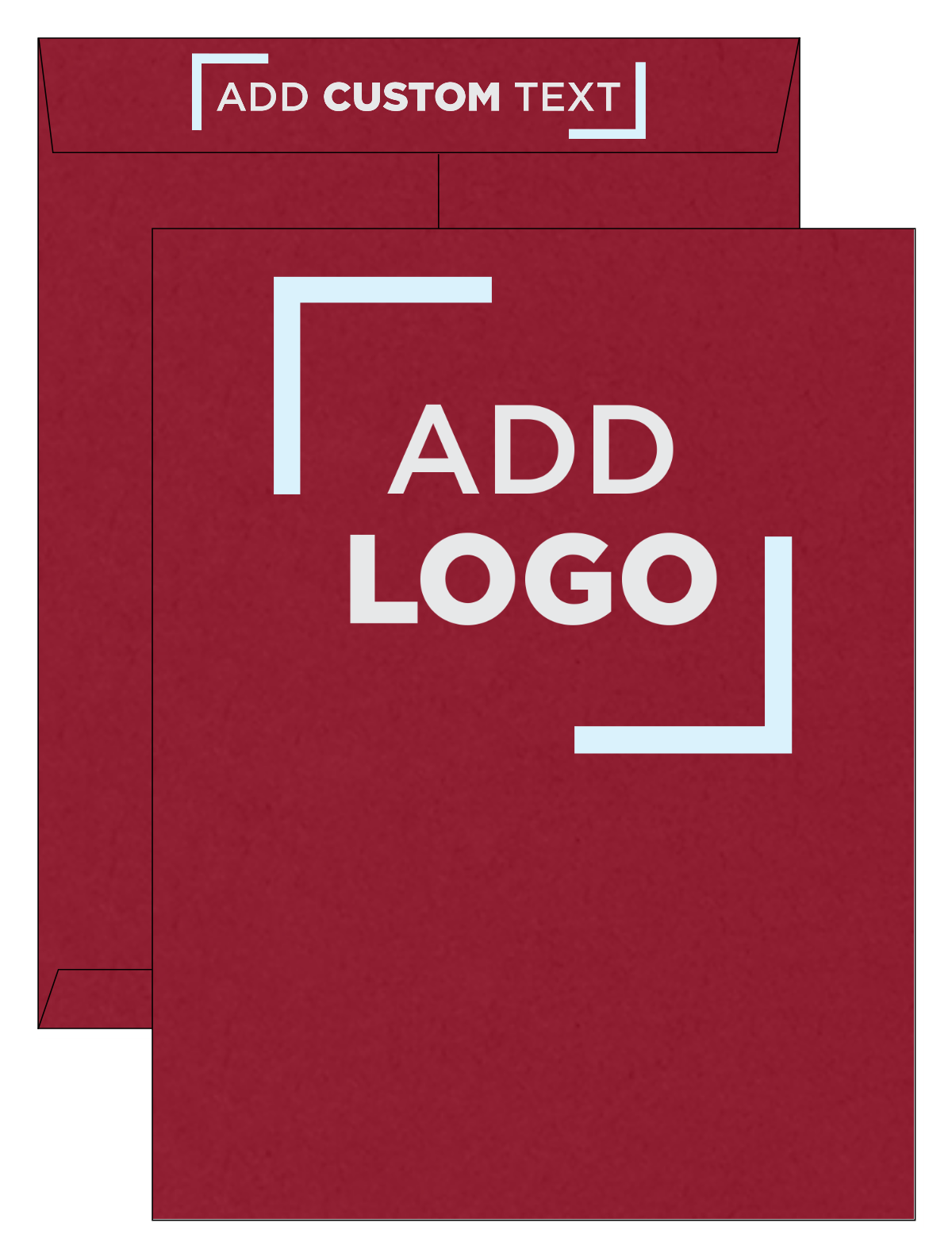 Garnet Dark Red 32lb 10 x 13 Open End Envelopes with Peel & Seal