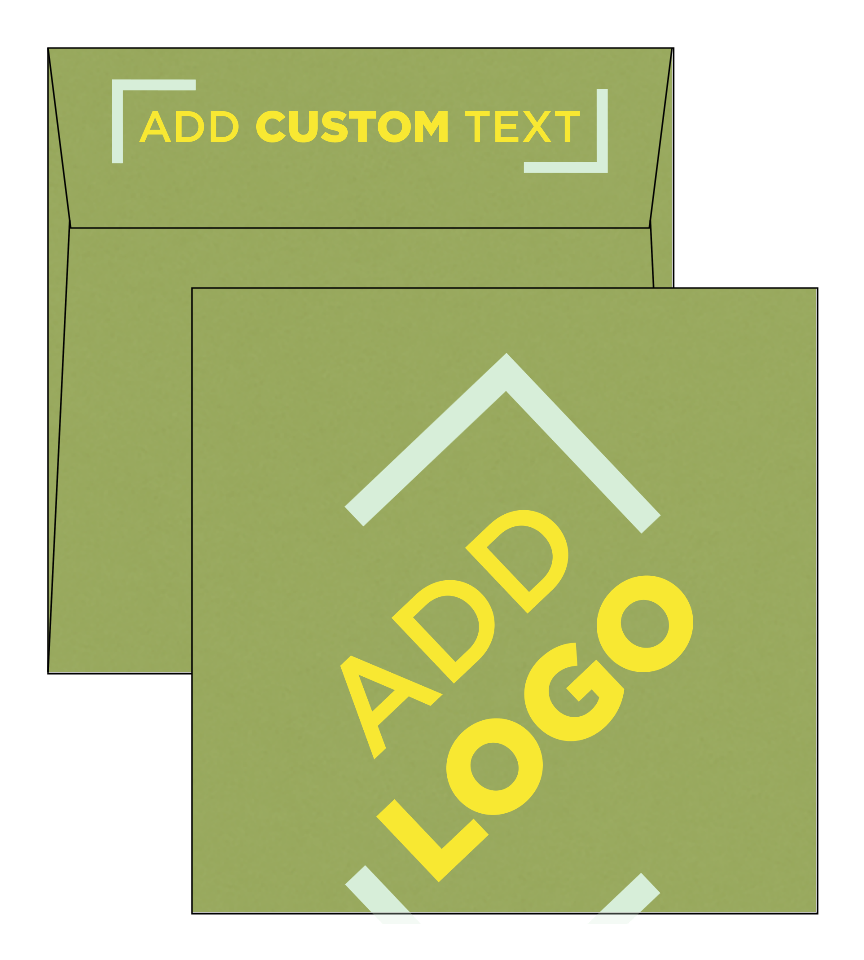 Olive Green 28lb 6 1/2 x 6 1/2 Square Envelopes with Peel & Seal