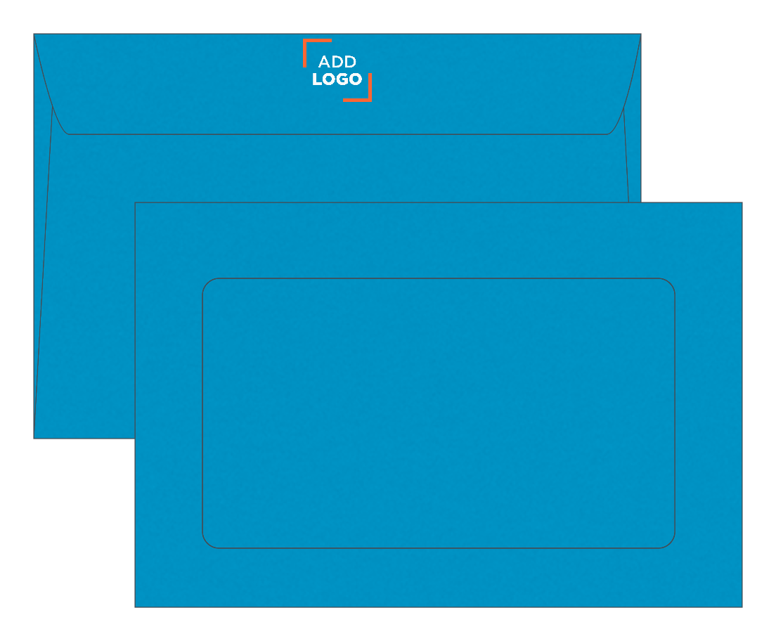 Pool Blue 32lb 6 x 9 Full Face Window Envelopes