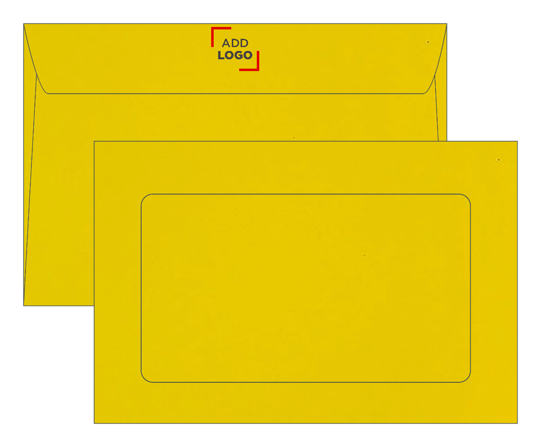 Citrus Yellow 32lb 6 x 9 Full Face Window Envelopes