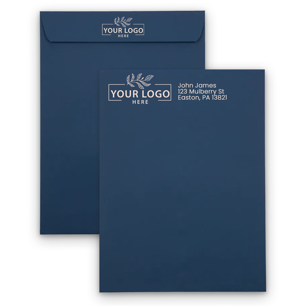 Navy Blue 32lb 9 x 12 Open End Envelopes with Peel & Seal