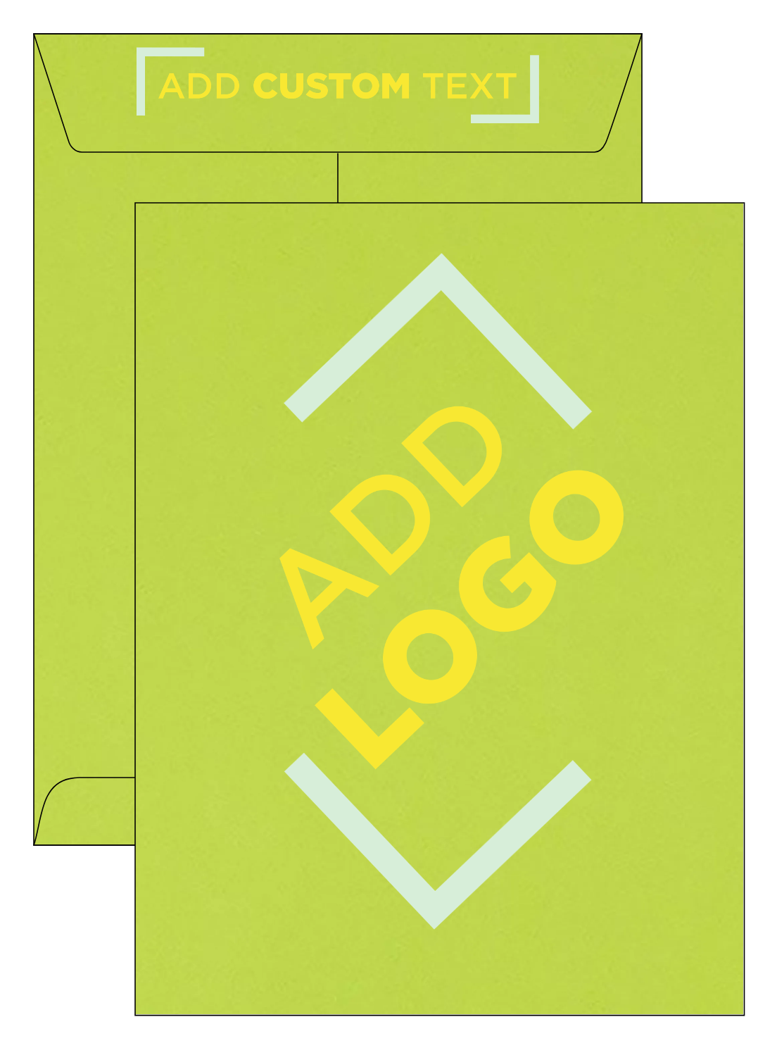 Wasabi Lime Green 32lb 9 x 12 Open End Envelopes with Peel & Seal