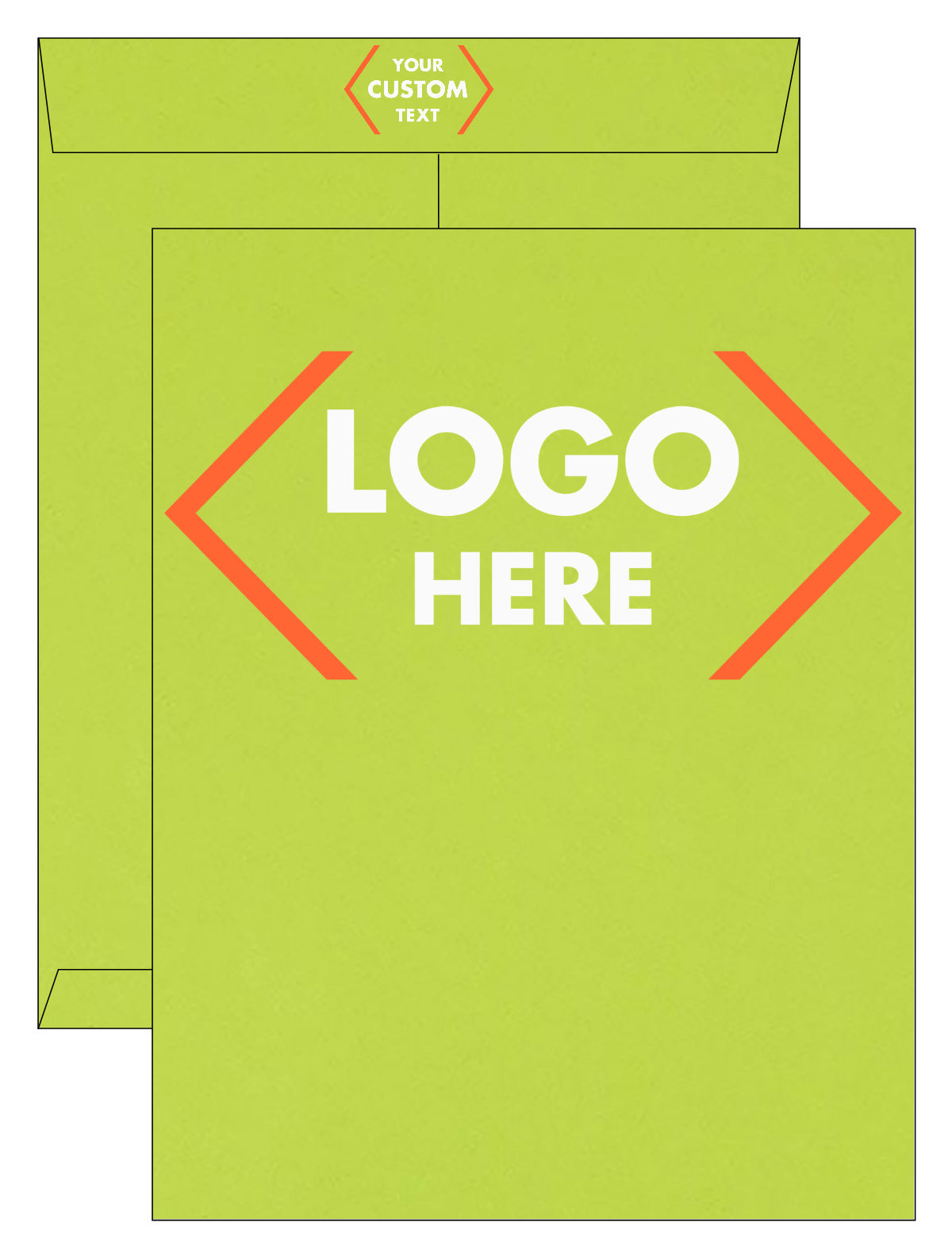 Lime Green 32lb 10 x 13 Open End Envelopes with Peel & Seal