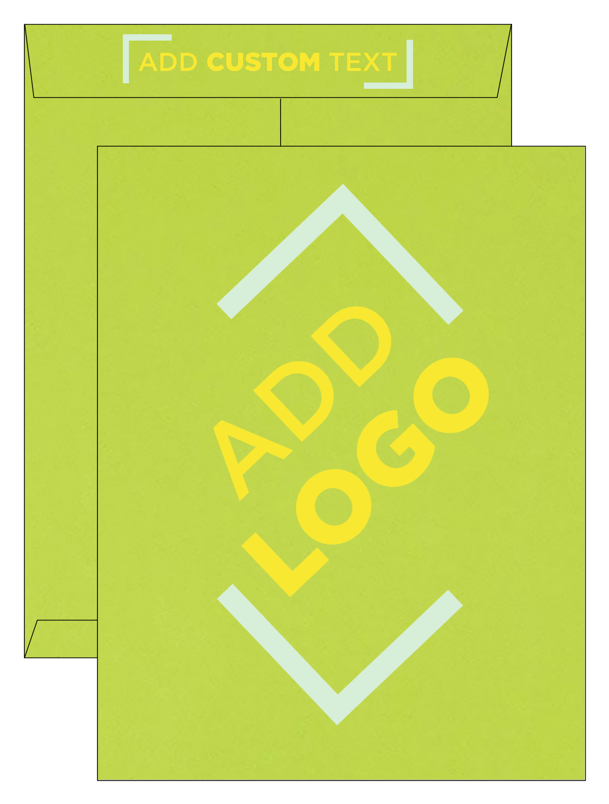 Wasabi Lime Green 32lb 10 x 13 Open End Envelopes with Peel & Seal