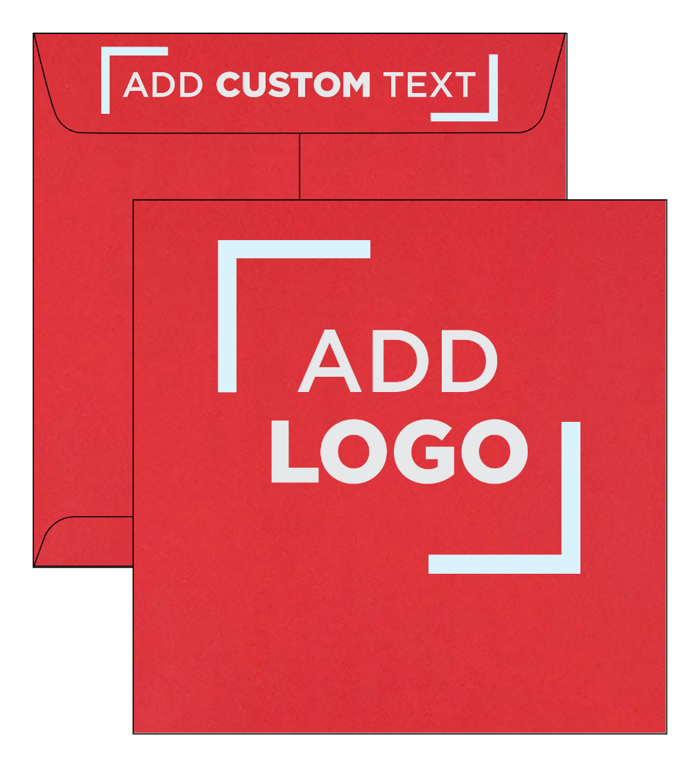 Red 32lb 8 x 8 Square Envelopes with Peel & Seal