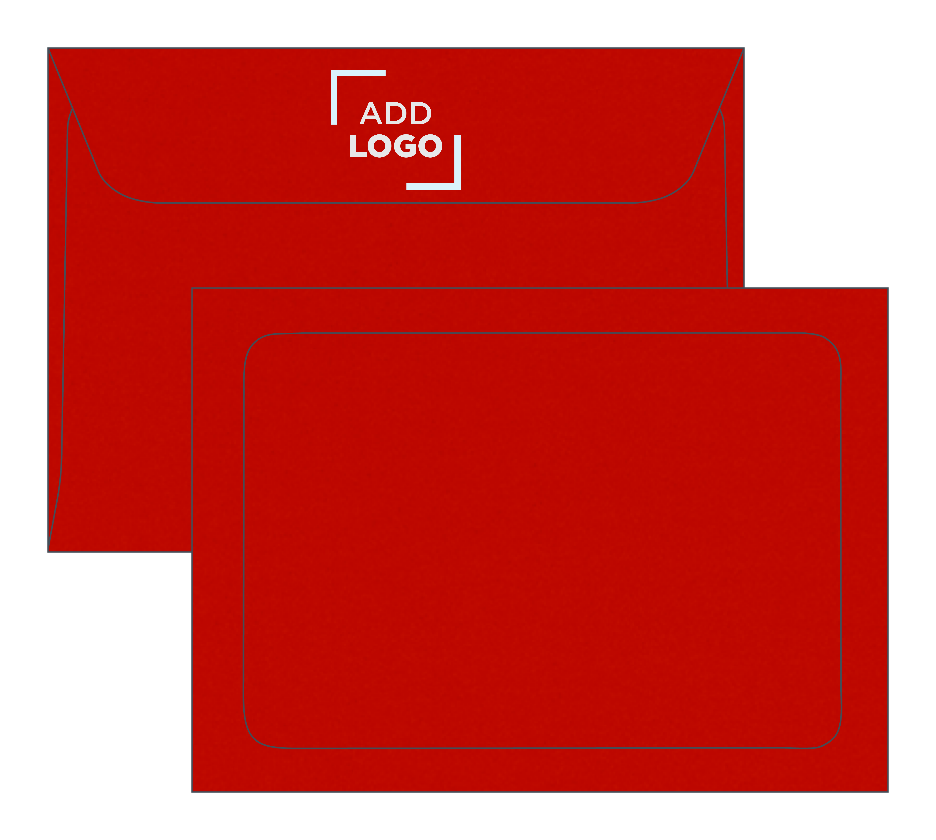 Red 32lb A7 Full Face Window Envelopes (5 1/4 x 7 1/4) with Peel & Seal