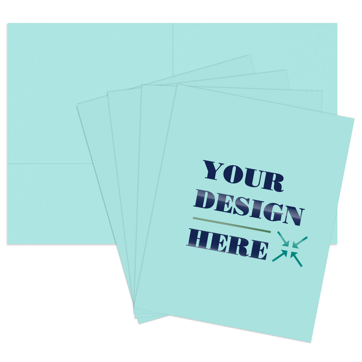 Seafoam Aqua Blue 9 x 12 Matte Folders