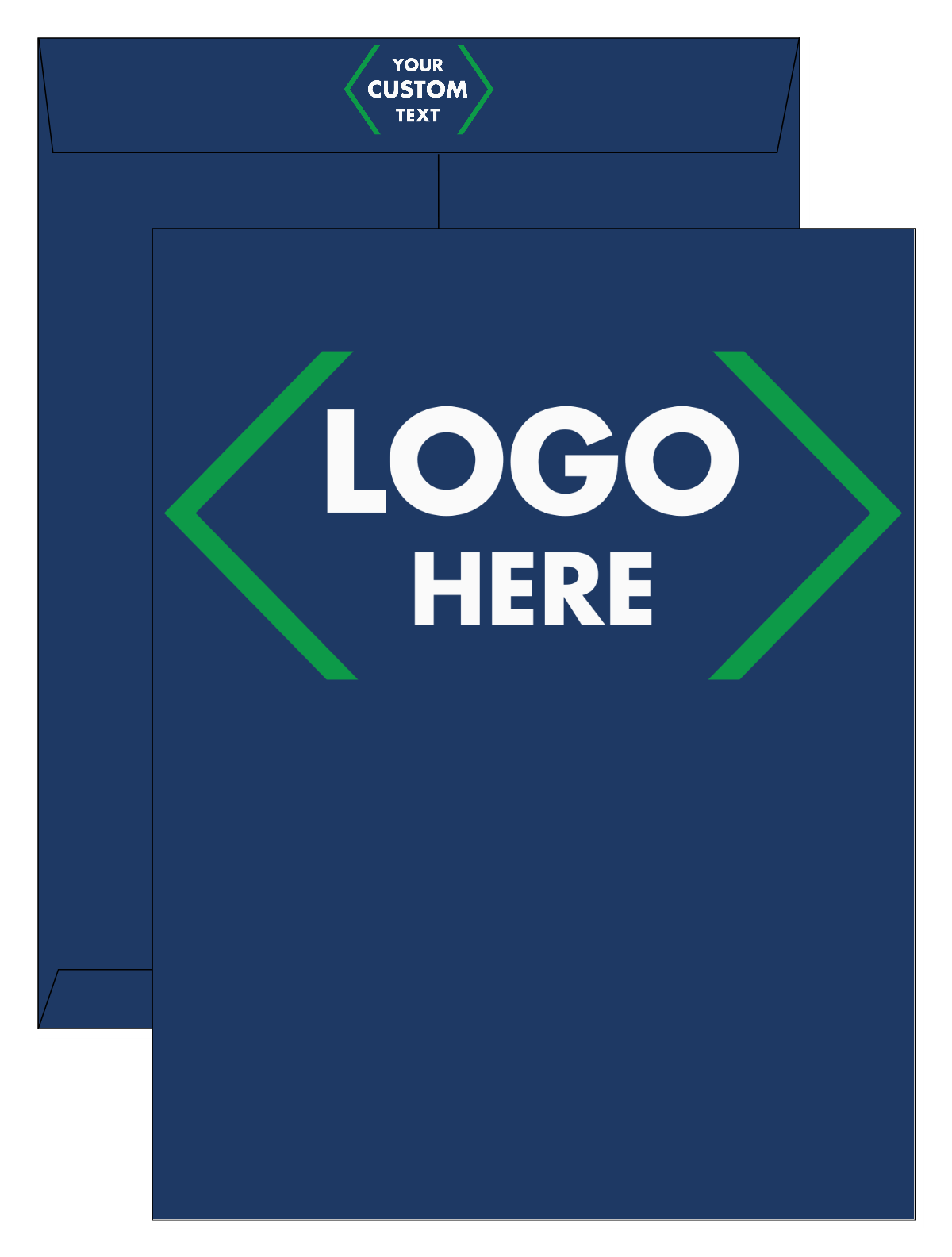 Navy Blue 32lb 10 x 13 Open End Envelopes with Peel & Seal