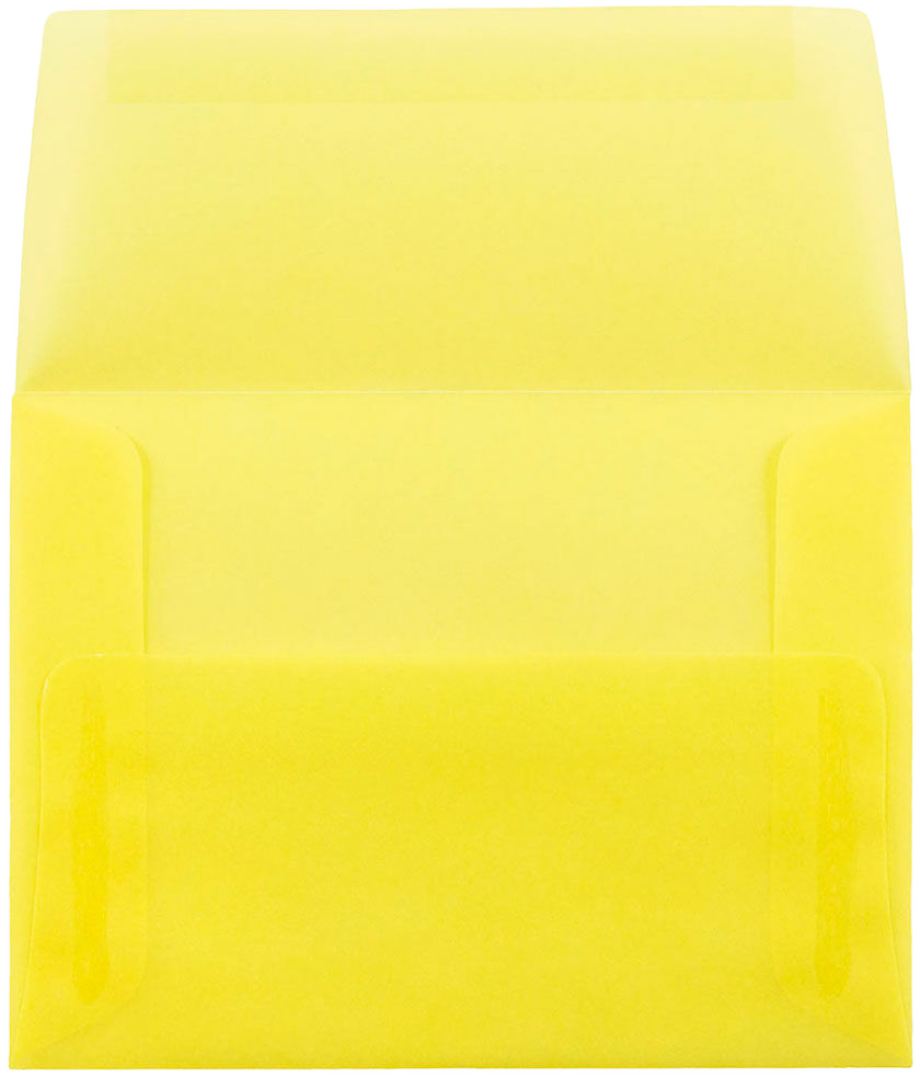 Primary Yellow Translucent 30lb A2 Invitation Envelopes (4 3/8 x 5 3/4)
