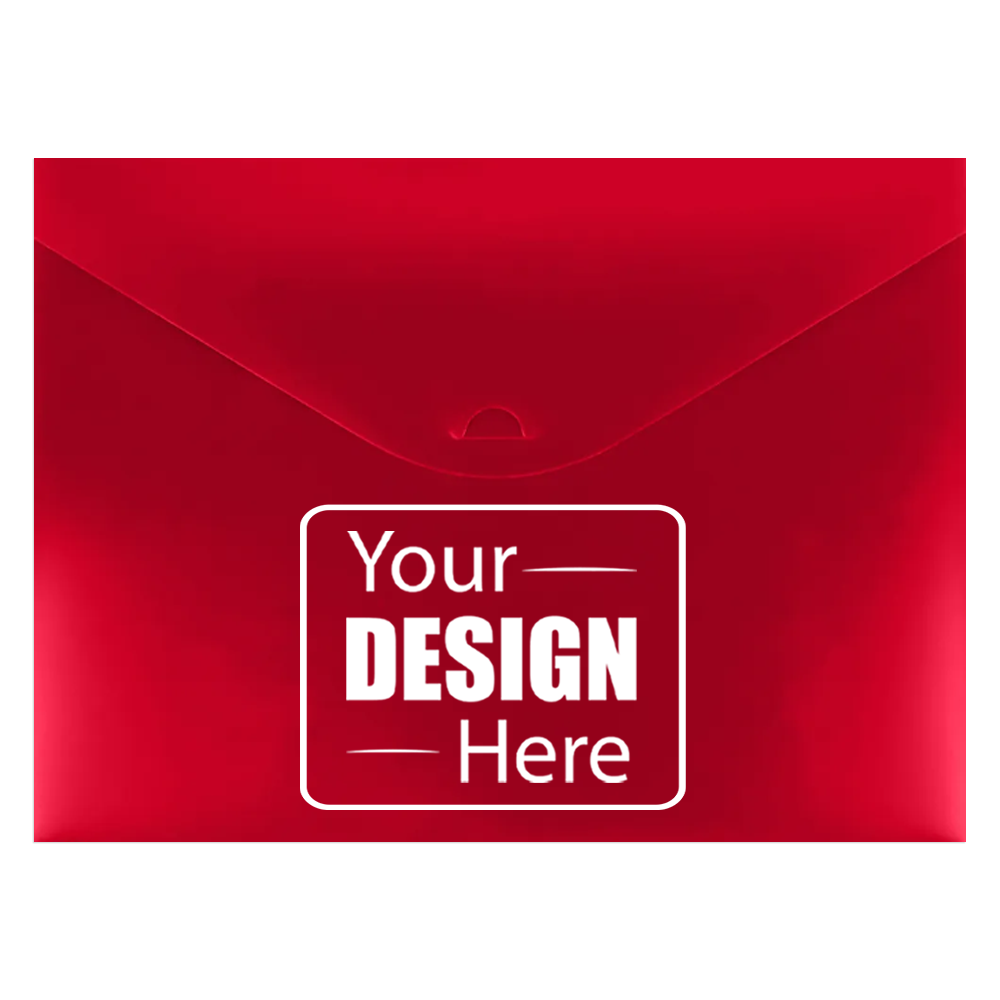 Red Letter Booklet Plastic Envelopes (9 3/4 x 13) with Tuck Flap