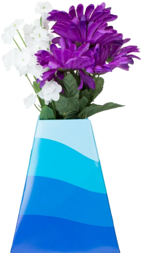 Waves Design Paper Pop Flower Vases - 3 Pack