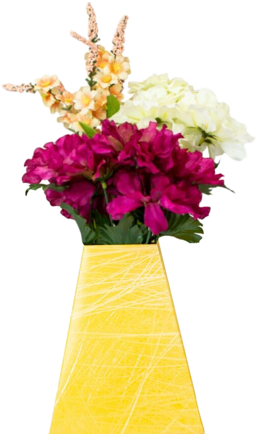 Yellow Marble Paper Pop Flower Vases - 3 Pack