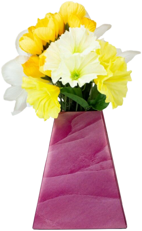 Purple Marble Design Paper Pop Flower Vases - 3 Pack