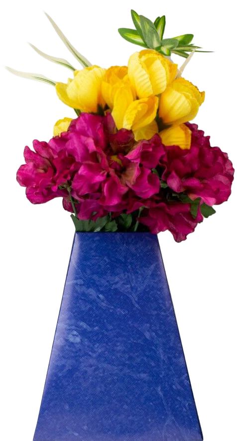 Blue Marble Paper Pop Flower Vases - 3 Pack