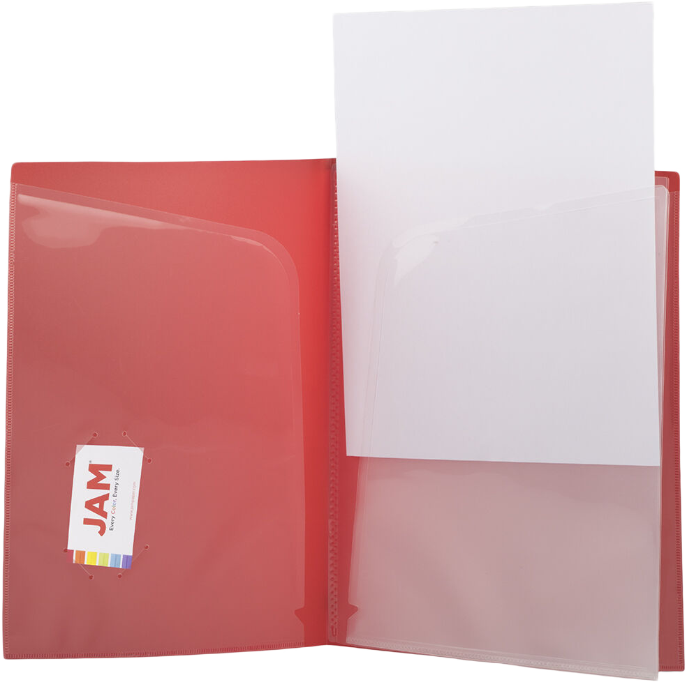Red 9 x 12 High Pocket Plastic 6 High Pocket Folders