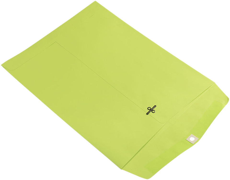 Wasabi Lime Green 24lb 10 x 13 Open End Envelopes with Clasp