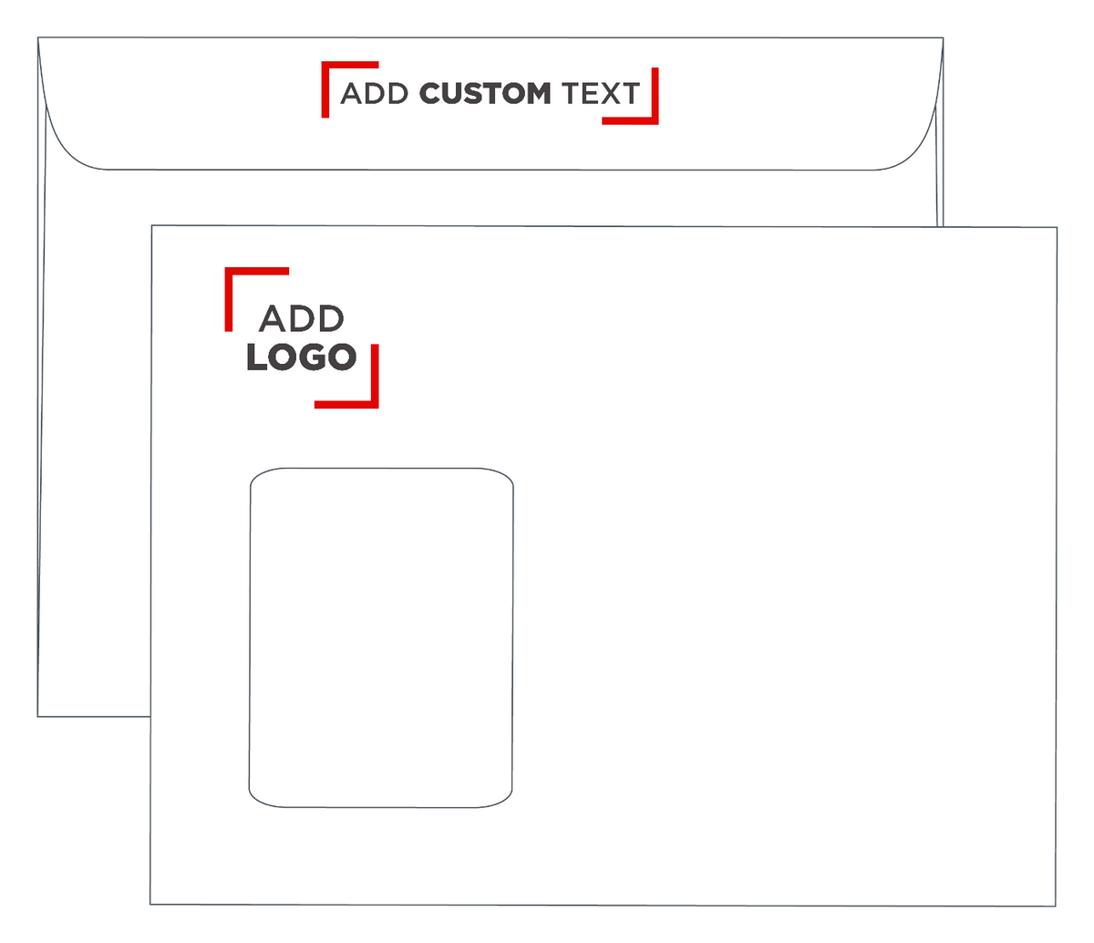White 28lb 9 x 12 Open Side Booklet with Vertical Window Envelopes