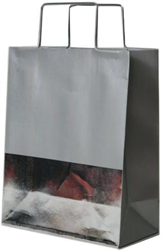Silver with Silver Foil Medium Gift Bags (8 x 10 x 4)