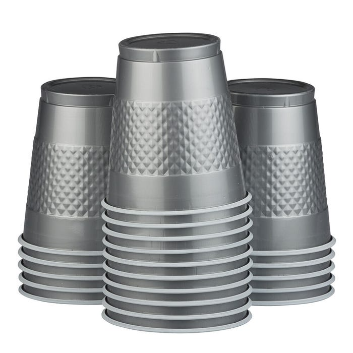 Blue and Silver Party Tableware Kit (Small and Medium Plastic Plates, Lunch and Beverage Napkins, Plastic Cups, and Plastic Tablecovers) - 160 Pack
