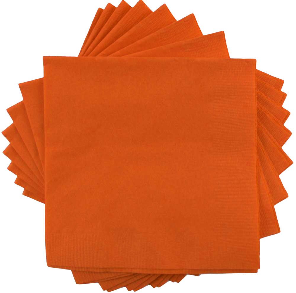 Orange 6 1/2 x 6 1/2 3-Ply Lunch Napkins