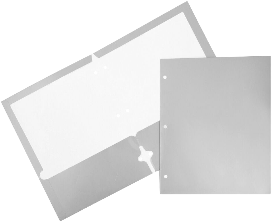 Glossy Silver 9 x 12 3 Hole Punch Folders