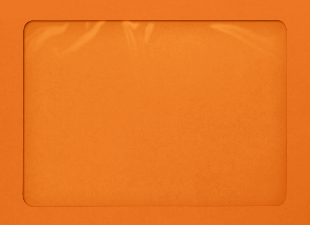 Mandarin Orange 32lb A7 Full Face Window Envelopes (5 1/4 x 7 1/4) with Peel & Seal