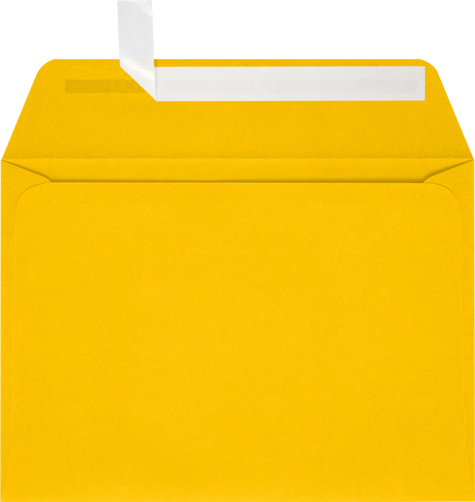 Sunflower Yellow 32lb A7 Full Face Window Envelopes (5 1/4 x 7 1/4) with Peel & Seal