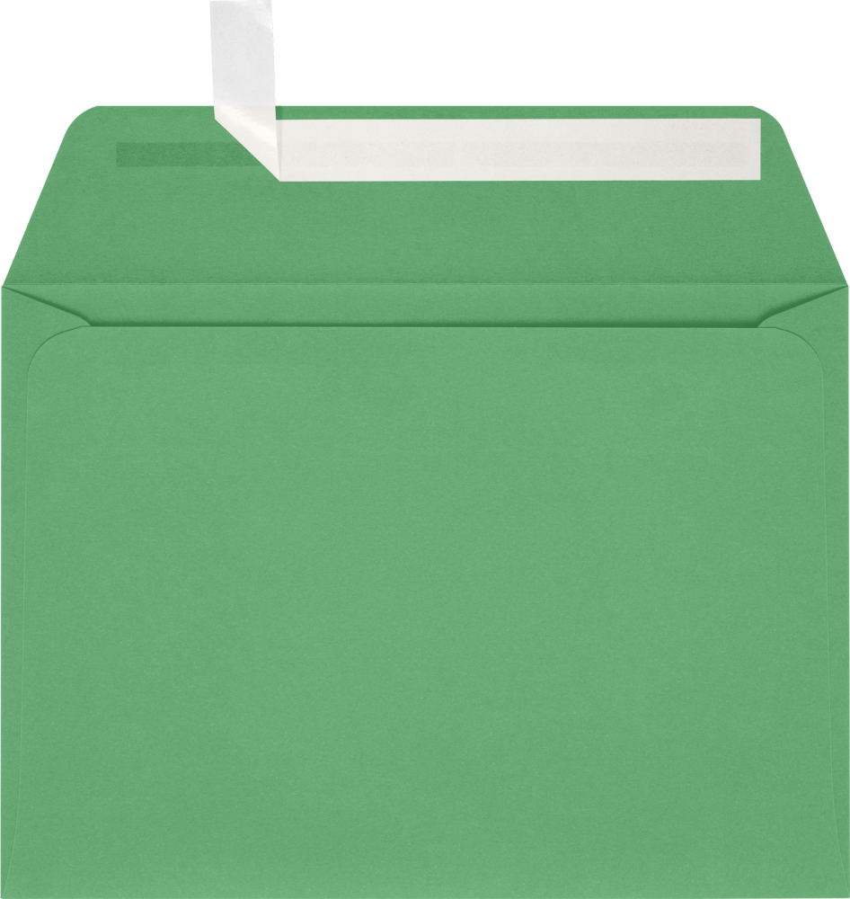 Holiday Green 32lb A7 Full Face Window Envelopes (5 1/4 x 7 1/4) with Peel & Seal