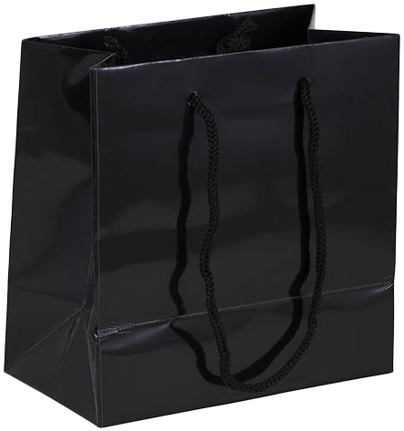 Black Small Glossy Gift Bags (6 1/2 x 6 1/2 x 3 1/2)