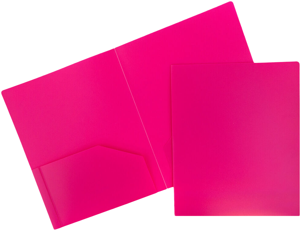 Fuchsia 9 x 12 Plastic Heavy Duty Folders