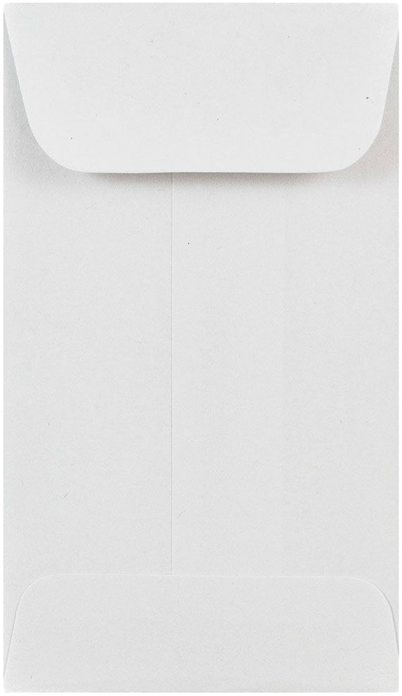 White 28lb #3 Coin Envelopes (2 1/2 x 4 1/4)