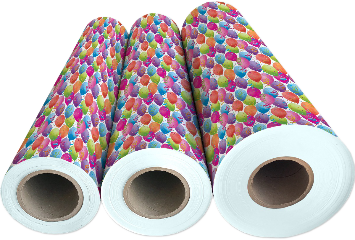Balloon White Wrapping Paper (12.5 Sq Ft)
