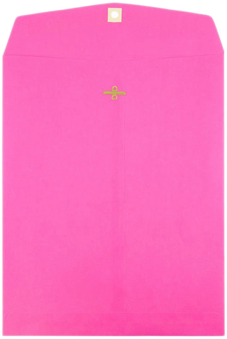 Fuchsia Pink Magenta 24lb 9 x 12 Open End Envelopes with Clasp
