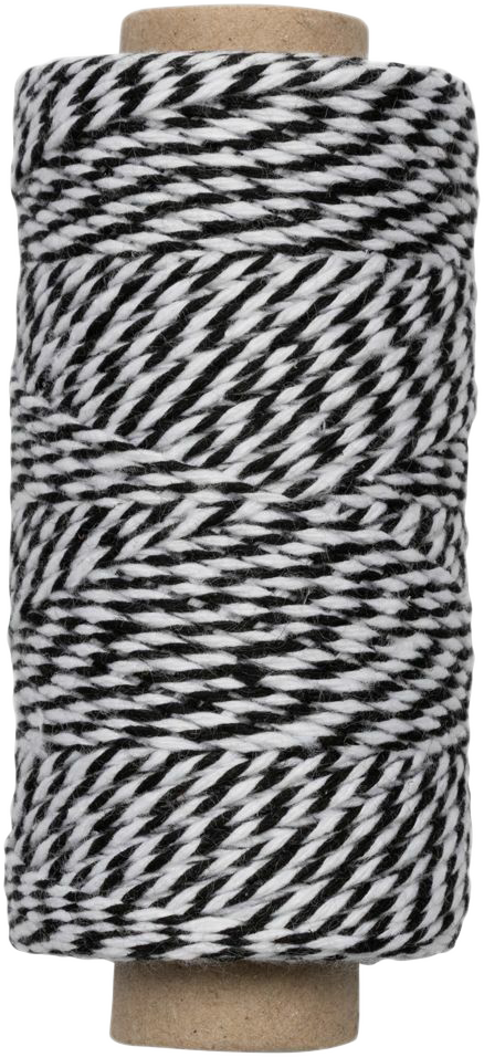 Black and White 100 Yards Bakers Twine Ribbon