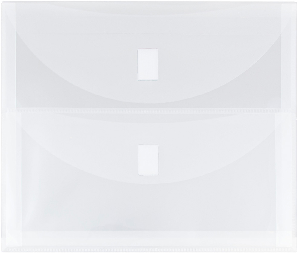 Clear Letter Booklet 2 Pocket Plastic Envelopes (9 3/4 x 13) with Hook and Loop Closure