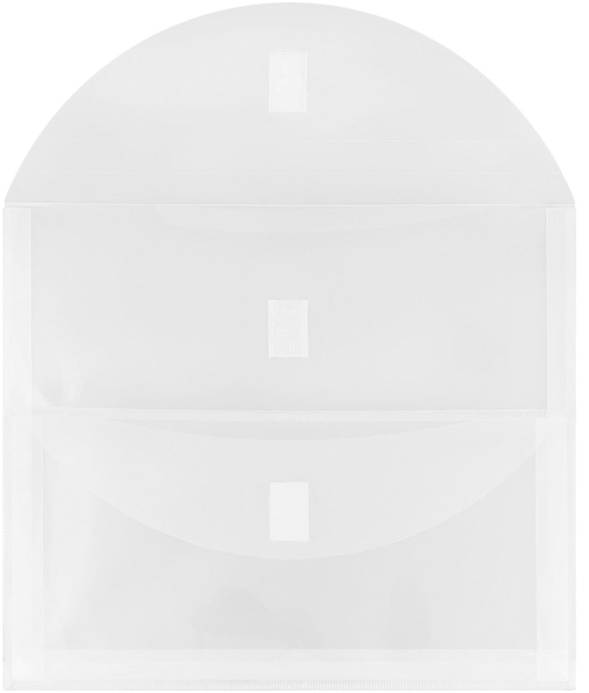 Clear Letter Booklet 2 Pocket Plastic Envelopes (9 3/4 x 13) with Hook and Loop Closure