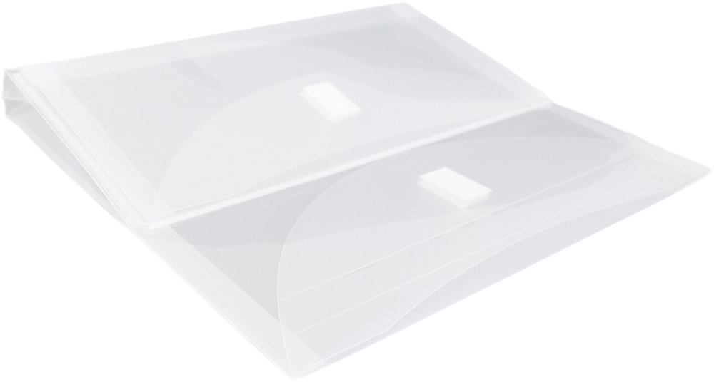 Clear Letter Booklet 2 Pocket Plastic Envelopes (9 3/4 x 13) with Hook and Loop Closure
