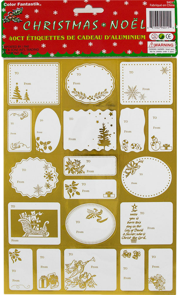 Gold Foil To/From Labels