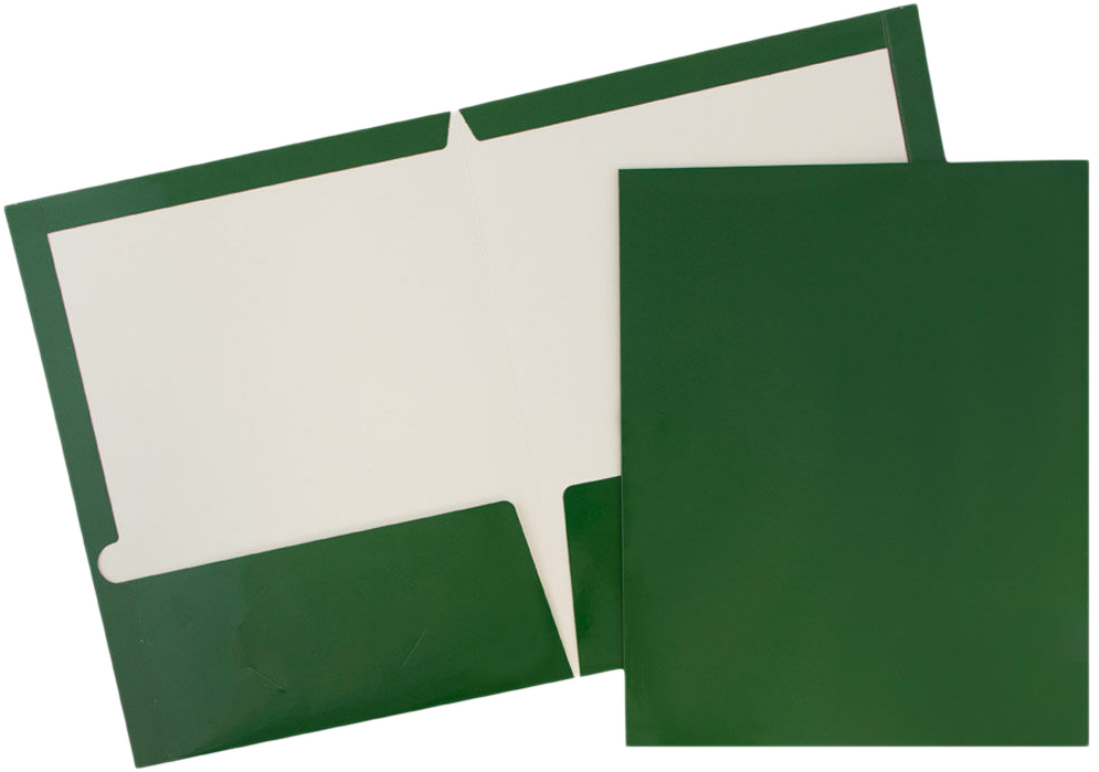 Glossy Green 9 x 12 Standard Folders