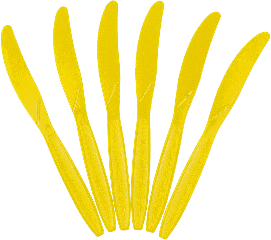 Yellow Plastic Knives - 100 Pack