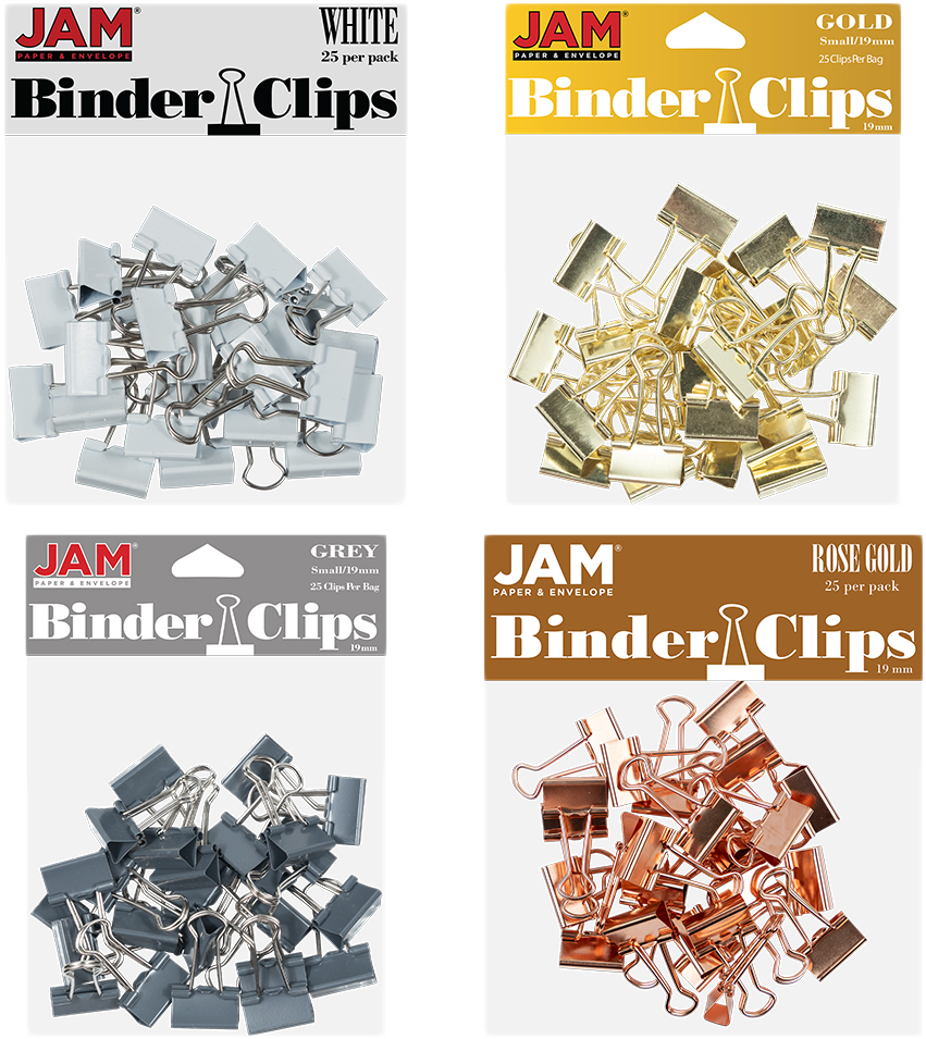 Business Assorted Small 19mm Binder Clips - 4 Packs of 25