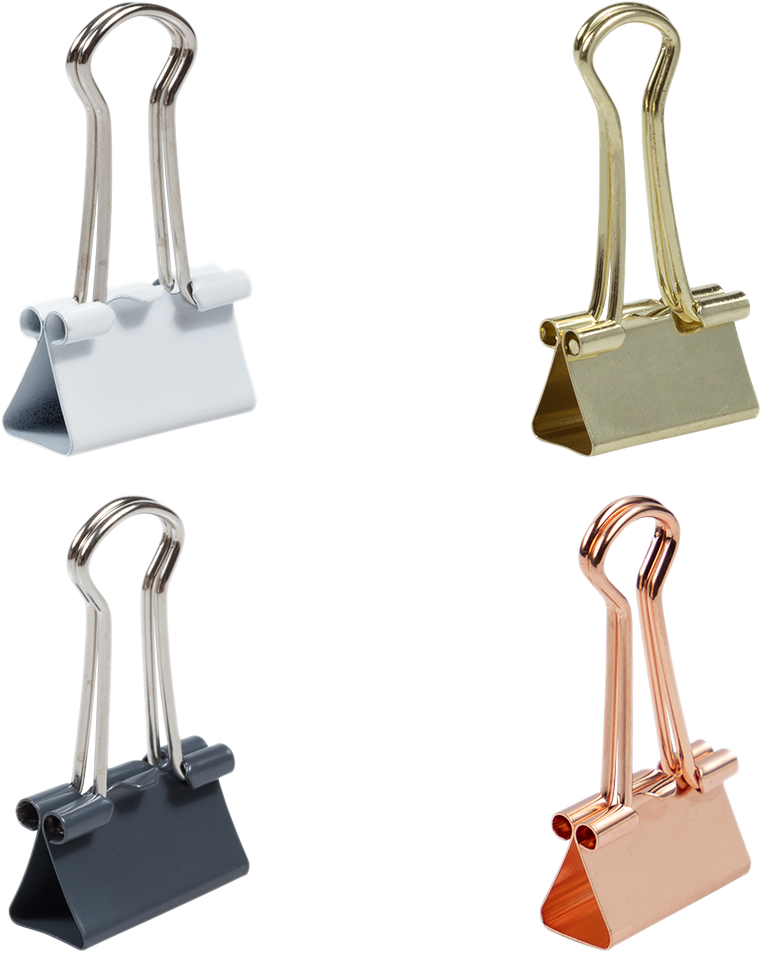 Business Assorted Small 19mm Binder Clips - 4 Packs of 25