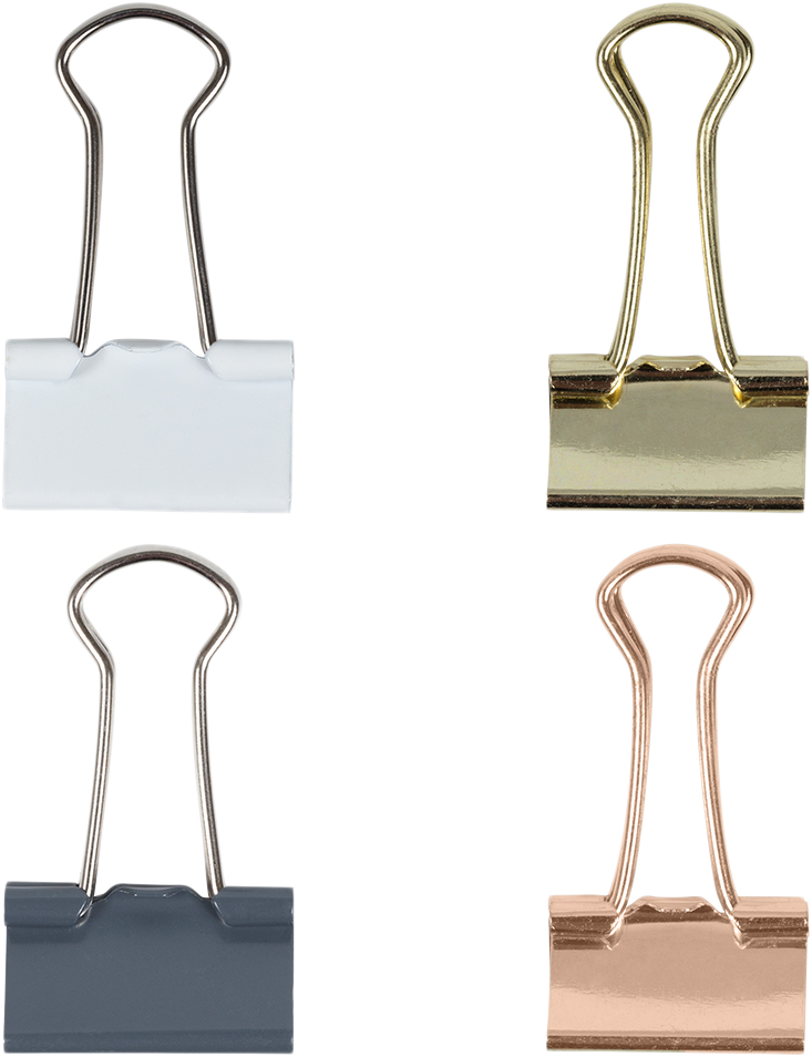 Business Assorted Small 19mm Binder Clips - 4 Packs of 25