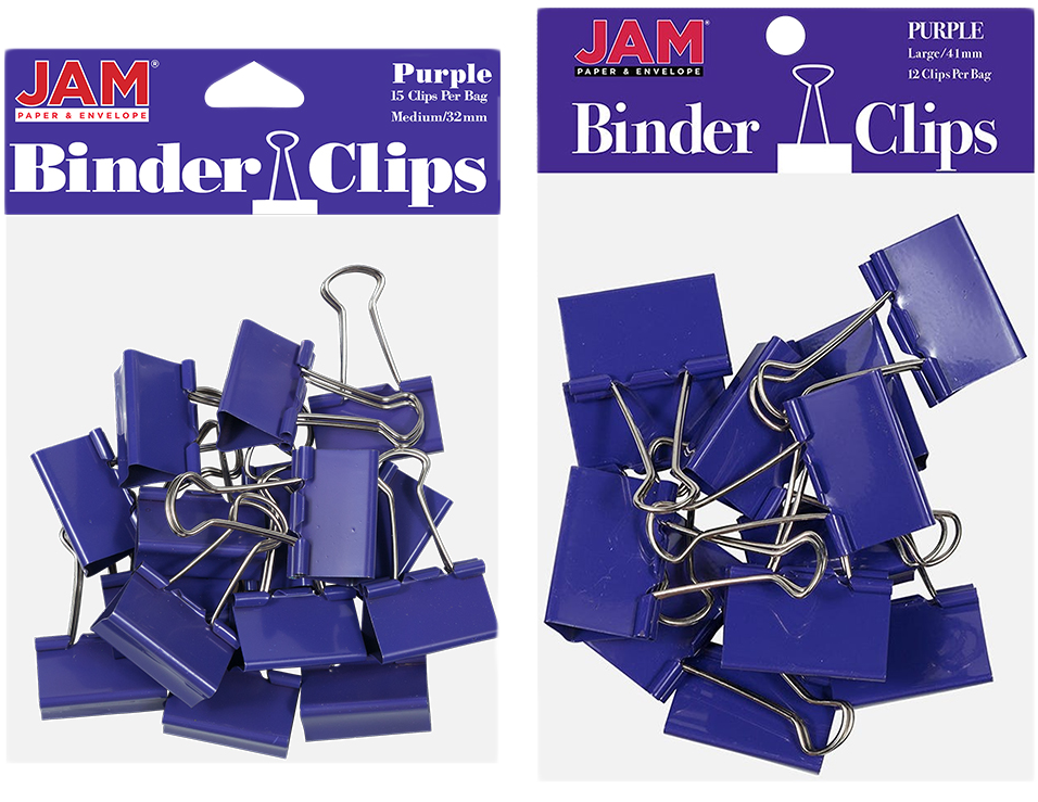 Purple Large 44mm & Medium 32mm Binder Clips