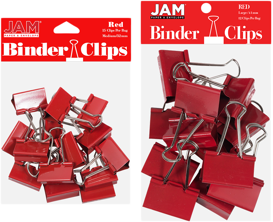 Red Large 44mm & Medium 32mm Binder Clips