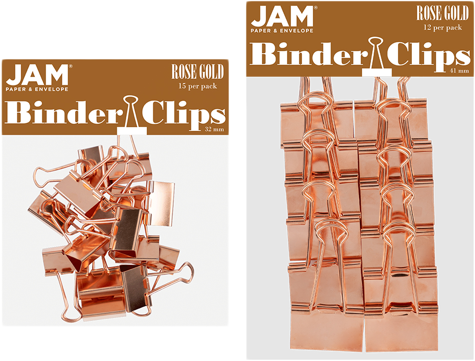 Rose Gold Large 44mm & Medium 32mm Binder Clips