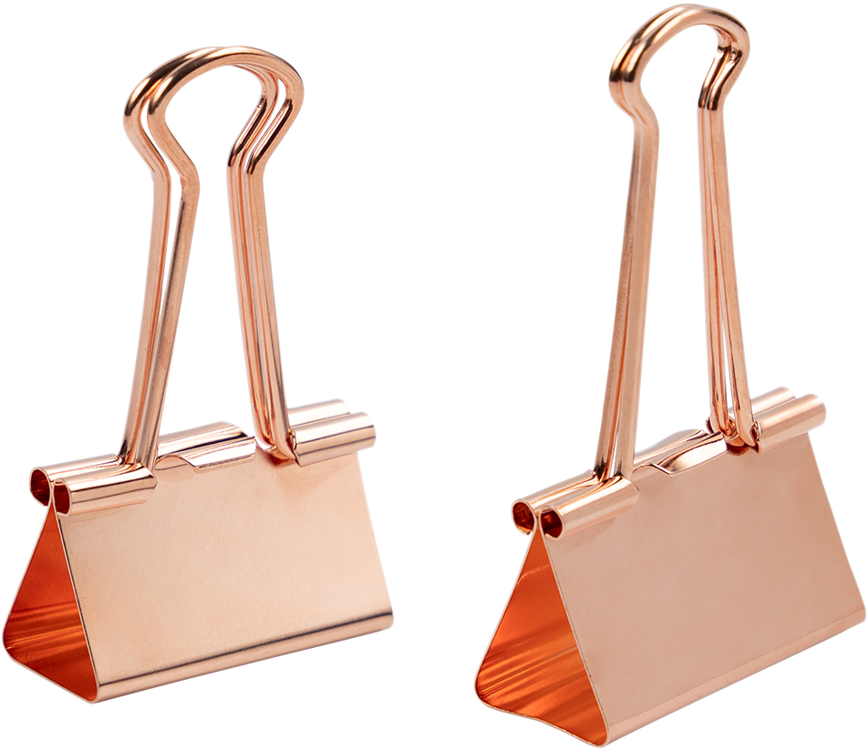 Rose Gold Large 44mm & Medium 32mm Binder Clips