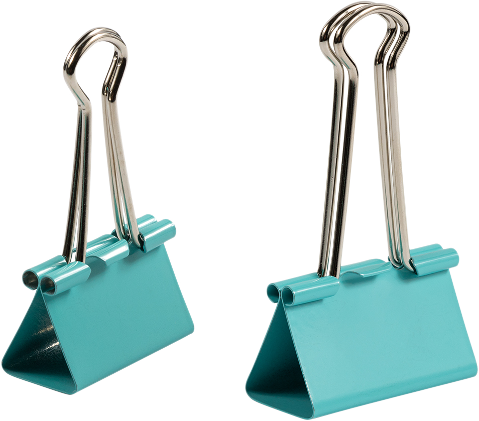 Teal Large 44mm & Medium 32mm Binder Clips